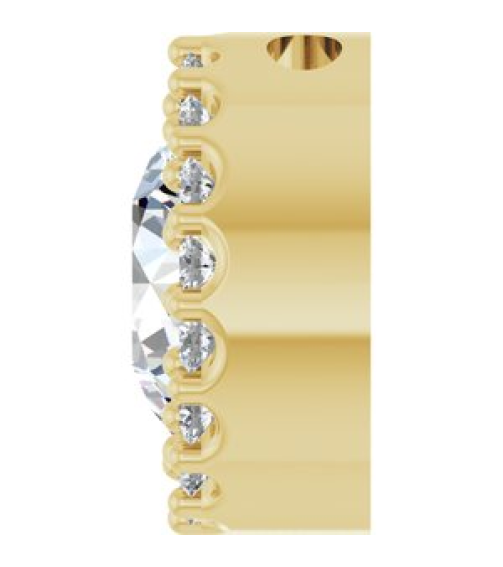 88590 Pendant Set 14K Yellow Round Natural White Sapphire 6Mm 18 Ctw Natural Diamond I1, G-H Polished Natural White Sapphire And 18 Ctw Natural Diamond Halo-Style Pendant