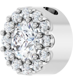 88590 Pendant Set Sterling Silver Round Natural Diamond 4Mm 13 Ctw Natural Diamond I1, G-H Polished 13 Ctw Natural Diamond Halo-Style Pendant