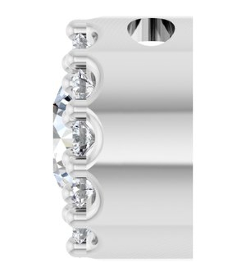 88590 Pendant Set Sterling Silver Round Natural Diamond 4Mm 13 Ctw Natural Diamond I1, G-H Polished 13 Ctw Natural Diamond Halo-Style Pendant
