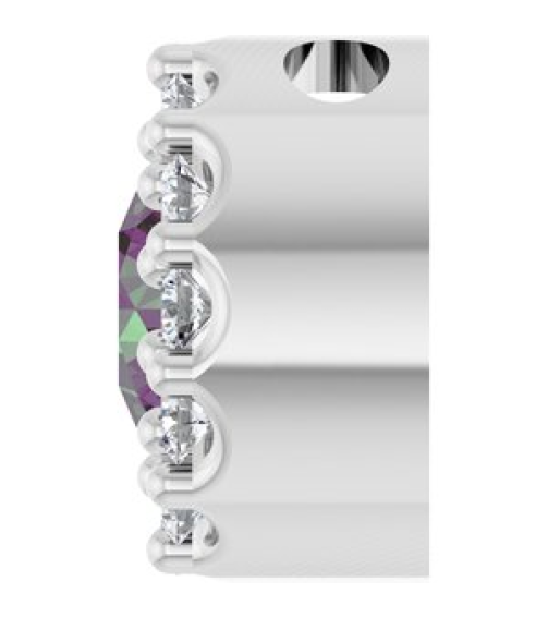 88590 Pendant Set Sterling Silver Round Natural Alexandrite 4Mm 0.08 Ctw Natural Diamond I1, G-H Polished Natural Alexandrite And .08 Ctw Natural Diamond Halo-Style Pendant