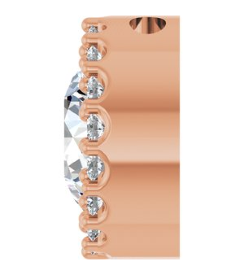 88590 Pendant Set 14K Rose Round Natural White Sapphire 6Mm 18 Ctw Natural Diamond I1, G-H Polished Natural White Sapphire And 18 Ctw Natural Diamond Halo-Style Pendant