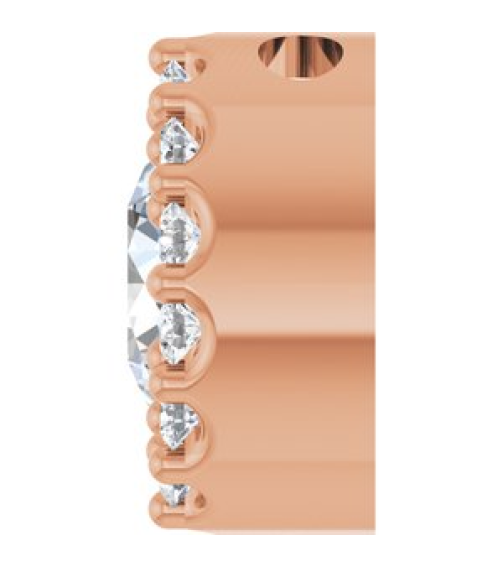 88590 Pendant Set 14K Rose Round Natural White Sapphire 5Mm 110 Ctw Natural Diamond I1, G-H Polished Natural White Sapphire And 110 Ctw Natural Diamond Halo-Style Pendant