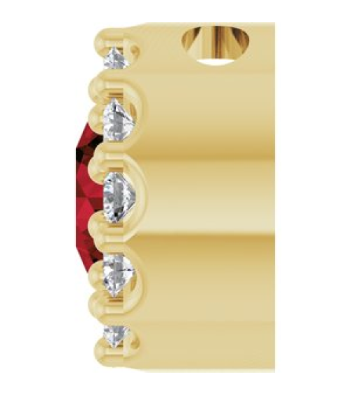 88590 Pendant Set 14K Yellow Round Natural Mozambique Garnet 4Mm 0.08 Ctw Natural Diamond I1, G-H Polished Natural Mozambique Garnet And .08 Ctw Natural Diamond Halo-Style Pendant