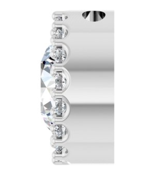88590 Pendant Set 14K White Round Natural White Sapphire 6Mm 18 Ctw Natural Diamond I1, G-H Polished Natural White Sapphire And 18 Ctw Natural Diamond Halo-Style Pendant