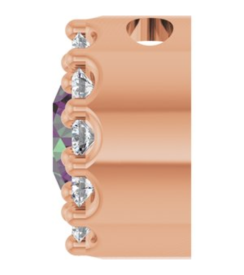 88590 Pendant Set 14K Rose Round Natural Alexandrite 4Mm 0.08 Ctw Natural Diamond I1, G-H Polished Natural Alexandrite And .08 Ctw Natural Diamond Halo-Style Pendant
