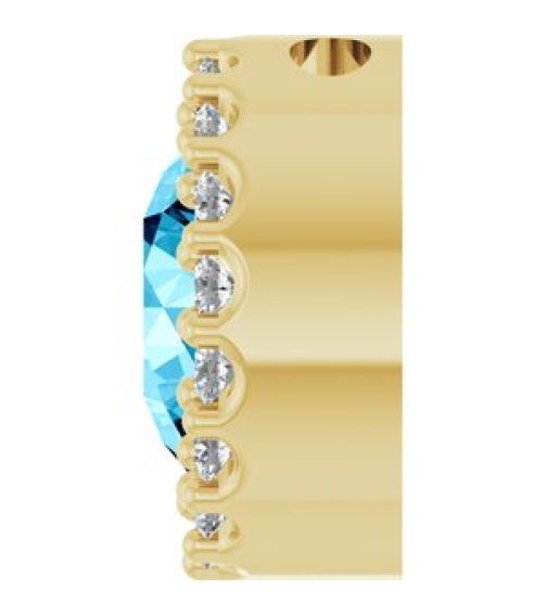 88590 Pendant Set 14K Yellow Round Natural Aquamarine 6Mm 18 Ctw Natural Diamond I1, G-H Polished Natural Aquamarine And 18 Ctw Natural Diamond Halo-Style Pendant