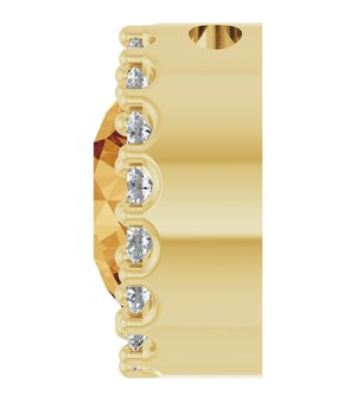 88590 Pendant Set 14K Yellow Round Natural Citrine 6Mm 18 Ctw Natural Diamond I1, G-H Polished Natural Citrine And 18 Ctw Natural Diamond Halo-Style Pendant
