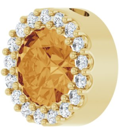 88590 Pendant Set 14K Yellow Round Natural Citrine 6Mm 18 Ctw Natural Diamond I1, G-H Polished Natural Citrine And 18 Ctw Natural Diamond Halo-Style Pendant
