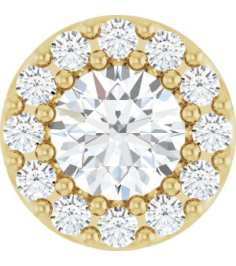 88590 Pendant Set 14K Yellow Round Natural Diamond 4Mm 13 Ctw Natural Diamond I1, G-H Polished 13 Ctw Natural Diamond Halo-Style Pendant