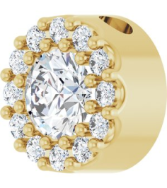 88590 Pendant Set 14K Yellow Round Natural Diamond 4Mm 13 Ctw Natural Diamond I1, G-H Polished 13 Ctw Natural Diamond Halo-Style Pendant