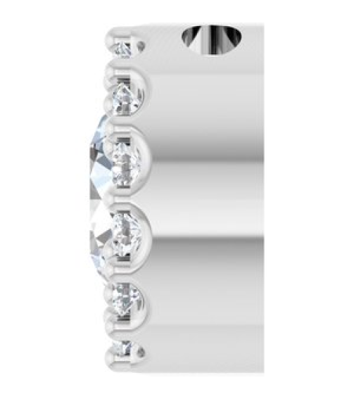 88590 Pendant Set Sterling Silver Round Natural Diamond 5Mm 12 Ctw Natural Diamond I1, G-H Polished 12 Ctw Natural Diamond Halo-Style Pendant