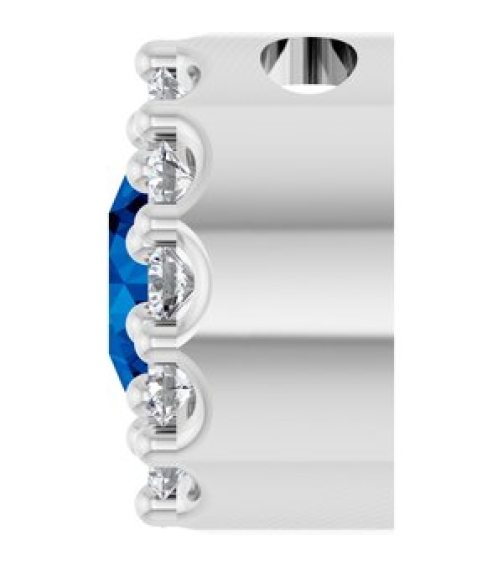 88590 Pendant Set Sterling Silver Round Natural Blue Sapphire 4Mm 0.08 Ctw Natural Diamond I1, G-H Polished Natural Blue Sapphire And .08 Ctw Natural Diamond Halo-Style Pendant