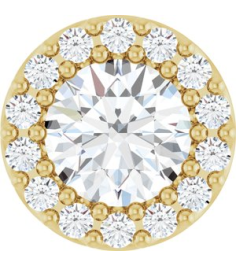 88590 Pendant Set 14K Yellow Round Natural Diamond 5Mm 12 Ctw Natural Diamond I1, G-H Polished 12 Ctw Natural Diamond Halo-Style Pendant