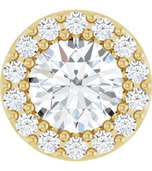 88590 Pendant Set 14K Yellow Round Natural Diamond 5Mm 12 Ctw Natural Diamond I1, G-H Polished 12 Ctw Natural Diamond Halo-Style Pendant