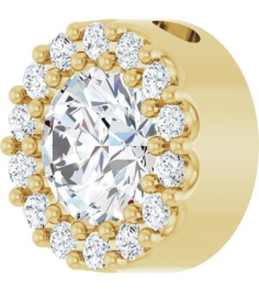 88590 Pendant Set 14K Yellow Round Natural Diamond 5Mm 12 Ctw Natural Diamond I1, G-H Polished 12 Ctw Natural Diamond Halo-Style Pendant