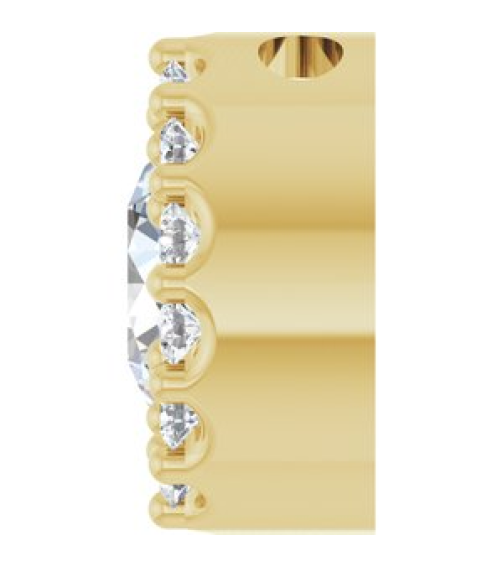 88590 Pendant Set 14K Yellow Round Natural Diamond 5Mm 12 Ctw Natural Diamond I1, G-H Polished 12 Ctw Natural Diamond Halo-Style Pendant