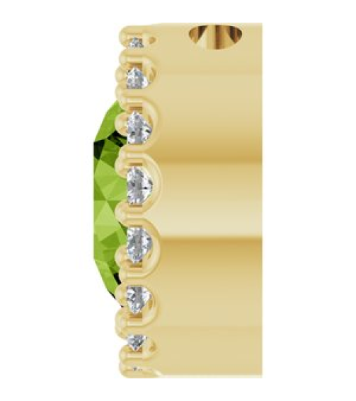 88590 Pendant Set 14K Yellow Round Natural Peridot 6Mm 18 Ctw Natural Diamond I1, G-H Polished Natural Peridot And 18 Ctw Natural Diamond Halo-Style Pendant