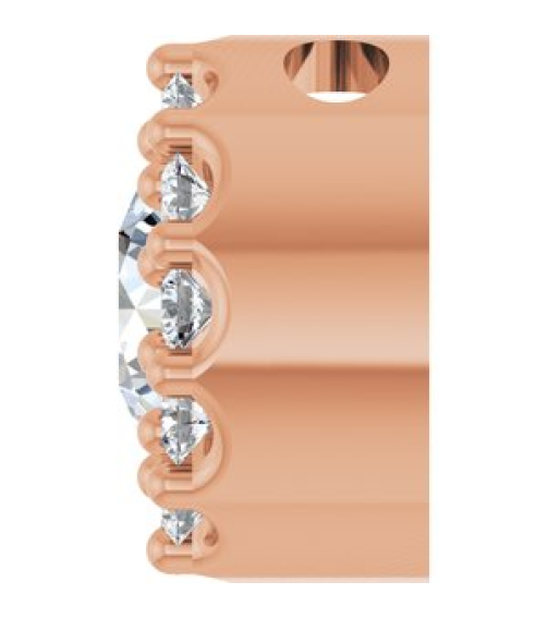 88590 Pendant Set 14K Rose Round Natural White Sapphire 4Mm 0.08 Ctw Natural Diamond I1, G-H Polished Natural White Sapphire And .08 Ctw Natural Diamond Halo-Style Pendant