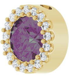 88590 Pendant Set 14K Yellow Round Lab-Grown Alexandrite 6Mm 18 Ctw Natural Diamond I1, G-H Polished Lab-Grown Alexandrite And 18 Ctw Natural Diamond Halo-Style Pendant