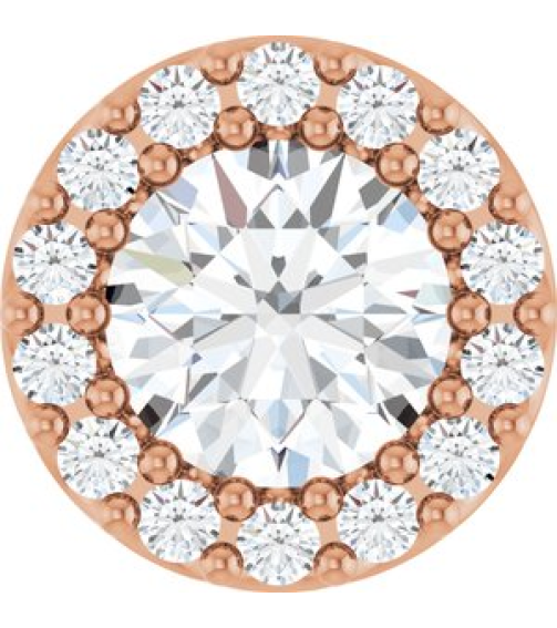 88590 Pendant Set 14K Rose Round Natural Diamond 5Mm 12 Ctw Natural Diamond I1, G-H Polished 12 Ctw Natural Diamond Halo-Style Pendant