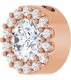 88590 Pendant Set 14K Rose Round Natural Diamond 5Mm 12 Ctw Natural Diamond I1, G-H Polished 12 Ctw Natural Diamond Halo-Style Pendant