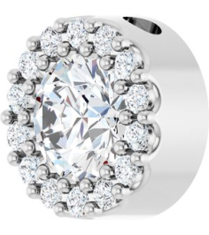 88590 Pendant Set Platinum Round Natural White Sapphire 5Mm 110 Ctw Natural Diamond Si2-Si3, G-H Polished Natural White Sapphire And 110 Ctw Natural Diamond Halo-Style Pendant