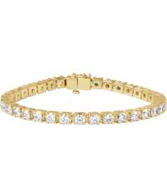 653702 Bracelet Set 14K Yellow Round Lab-Grown Diamond 3.9Mm 9 Ctw Si1-Si2, G-H 7 14 In Polished 9 Ctw Lab-Grown Diamond Line Bracelet