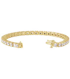 653702 Bracelet Set 14K Yellow Round Lab-Grown Diamond 3.9Mm 9 Ctw Si1-Si2, G-H 7 14 In Polished 9 Ctw Lab-Grown Diamond Line Bracelet