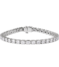 653702 Bracelet Set 14K White Round Lab-Grown Diamond 3.9Mm 9 Ctw Si1-Si2, G-H 7 14 In Polished 9 Ctw Lab-Grown Diamond Line Bracelet