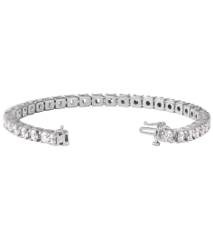 653702 Bracelet Set 14K White Round Lab-Grown Diamond 3.9Mm 9 Ctw Si1-Si2, G-H 7 14 In Polished 9 Ctw Lab-Grown Diamond Line Bracelet