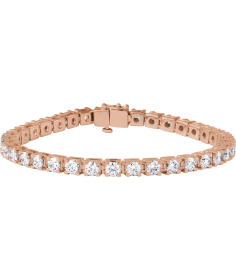 653702 Bracelet Set 14K Rose Round Lab-Grown Diamond 3.9Mm 9 Ctw Si1-Si2, G-H 7 14 In Polished 9 Ctw Lab-Grown Diamond Line Bracelet
