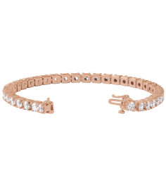 653702 Bracelet Set 14K Rose Round Lab-Grown Diamond 3.9Mm 9 Ctw Si1-Si2, G-H 7 14 In Polished 9 Ctw Lab-Grown Diamond Line Bracelet