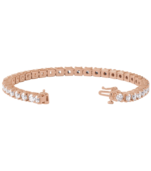 653702 Bracelet Set 14K Rose Round Lab-Grown Diamond 3.9Mm 9 Ctw Si1-Si2, G-H 7 14 In Polished 9 Ctw Lab-Grown Diamond Line Bracelet