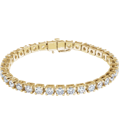 653702 Bracelet Set 14K Yellow Round Lab-Grown Diamond 4.25Mm 10 Ctw Si1-Si2, G-H 7 14 In Polished 10 Ctw Lab-Grown Diamond Line Bracelet