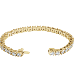 653702 Bracelet Set 14K Yellow Round Lab-Grown Diamond 4.25Mm 10 Ctw Si1-Si2, G-H 7 14 In Polished 10 Ctw Lab-Grown Diamond Line Bracelet