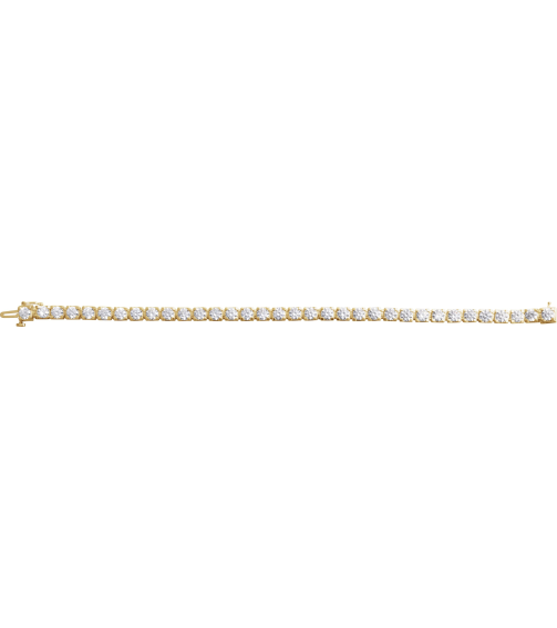 653702 Bracelet Set 14K Yellow Round Lab-Grown Diamond 4.25Mm 10 Ctw Si1-Si2, G-H 7 14 In Polished 10 Ctw Lab-Grown Diamond Line Bracelet