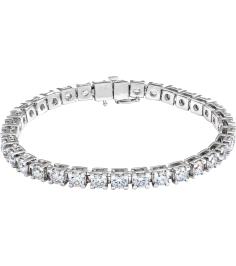653702 Bracelet Set 14K White Round Lab-Grown Diamond 4.25Mm 10 Ctw Si1-Si2, G-H 7 14 In Polished 10 Ctw Lab-Grown Diamond Line Bracelet