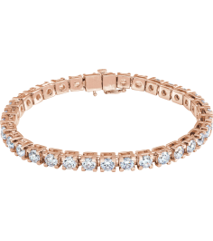 653702 Bracelet Set 14K Rose Round Lab-Grown Diamond 4.25Mm 10 Ctw Si1-Si2, G-H 7 14 In Polished 10 Ctw Lab-Grown Diamond Line Bracelet