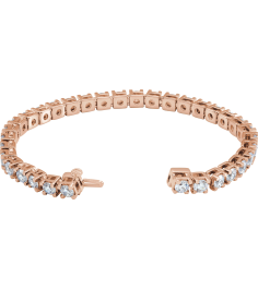 653702 Bracelet Set 14K Rose Round Lab-Grown Diamond 4.25Mm 10 Ctw Si1-Si2, G-H 7 14 In Polished 10 Ctw Lab-Grown Diamond Line Bracelet