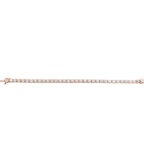 653702 Bracelet Set 14K Rose Round Lab-Grown Diamond 4.25Mm 10 Ctw Si1-Si2, G-H 7 14 In Polished 10 Ctw Lab-Grown Diamond Line Bracelet