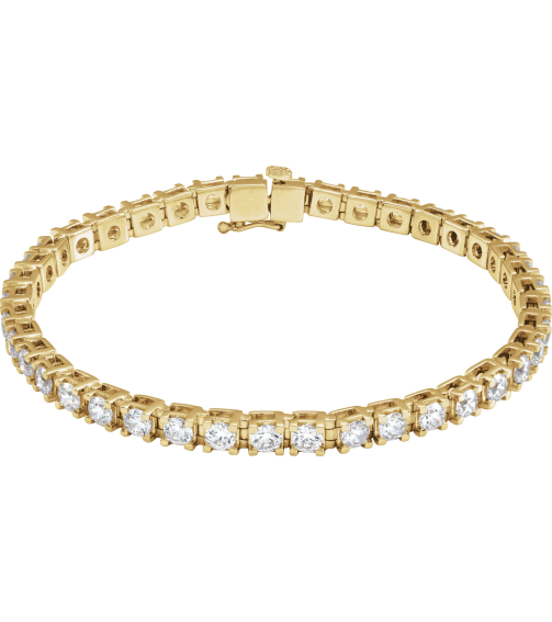 653702 Bracelet Set 14K Yellow Round Lab-Grown Diamond 3.4Mm 6 Ctw Si1-Si2, G-H 7 14 In Polished 6 Ctw Lab-Grown Diamond Line Bracelet