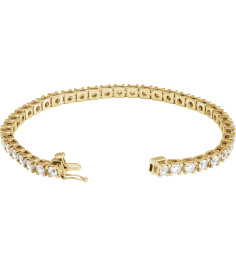 653702 Bracelet Set 14K Yellow Round Lab-Grown Diamond 3.4Mm 6 Ctw Si1-Si2, G-H 7 14 In Polished 6 Ctw Lab-Grown Diamond Line Bracelet