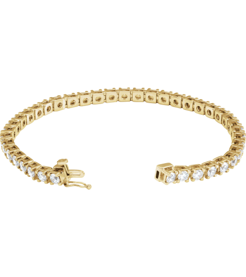 653702 Bracelet Set 14K Yellow Round Lab-Grown Diamond 3.4Mm 6 Ctw Si1-Si2, G-H 7 14 In Polished 6 Ctw Lab-Grown Diamond Line Bracelet