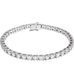 653702 Bracelet Set 14K White Round Lab-Grown Diamond 3.4Mm 6 Ctw Si1-Si2, G-H 7 14 In Polished 6 Ctw Lab-Grown Diamond Line Bracelet