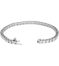 653702 Bracelet Set 14K White Round Lab-Grown Diamond 3.4Mm 6 Ctw Si1-Si2, G-H 7 14 In Polished 6 Ctw Lab-Grown Diamond Line Bracelet
