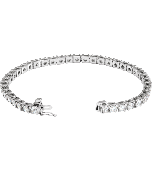 653702 Bracelet Set 14K White Round Lab-Grown Diamond 3.4Mm 6 Ctw Si1-Si2, G-H 7 14 In Polished 6 Ctw Lab-Grown Diamond Line Bracelet