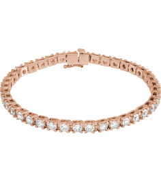 653702 Bracelet Set 14K Rose Round Lab-Grown Diamond 3.4Mm 6 Ctw Si1-Si2, G-H 7 14 In Polished 6 Ctw Lab-Grown Diamond Line Bracelet