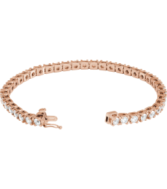 653702 Bracelet Set 14K Rose Round Lab-Grown Diamond 3.4Mm 6 Ctw Si1-Si2, G-H 7 14 In Polished 6 Ctw Lab-Grown Diamond Line Bracelet