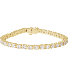 653702 Bracelet Set 14K Yellow Round Lab-Grown Diamond 3.65Mm 7 Ctw Si1-Si2, G-H 7 14 In Polished 7 Ctw Lab-Grown Diamond Line Bracelet