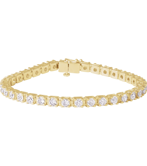 653702 Bracelet Set 14K Yellow Round Lab-Grown Diamond 3.65Mm 7 Ctw Si1-Si2, G-H 7 14 In Polished 7 Ctw Lab-Grown Diamond Line Bracelet